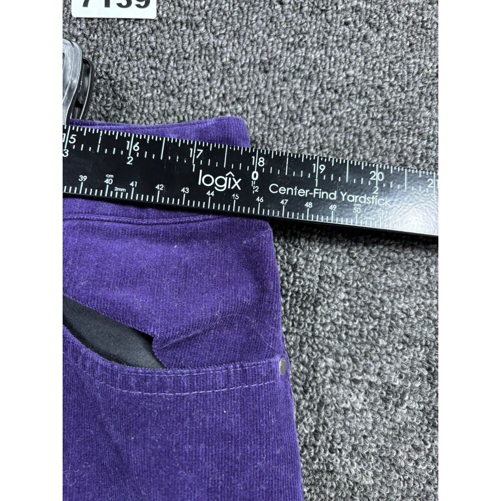 Chico's Straight Corduroy Pants Womens 2.5 Short US 14 Purple Mid Rise Stretch - Picture 8 of 10